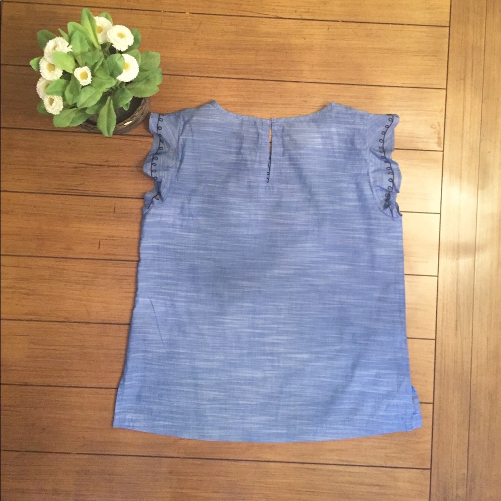 Loft Embroidered Ruffle Sleeve Top - Picture 3 of 6